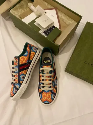 Gucci Ace Multicolor Ornamental Print Lifestyle Sneakers 1