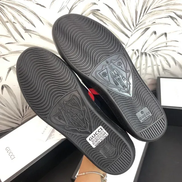 Gucci Ace Tiger Black Red Web Stripe Lifestyle Sneakers 5