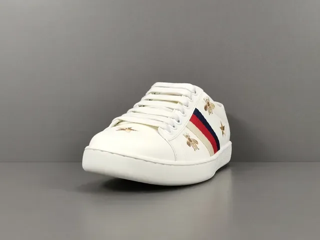 Gucci Ace White Web Stripe Bee Star Embroidery Lifestyle Sneakers 15