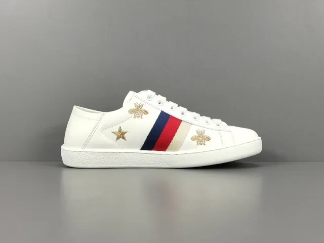 Gucci Ace White Web Stripe Bee Star Embroidery Lifestyle Sneakers 16