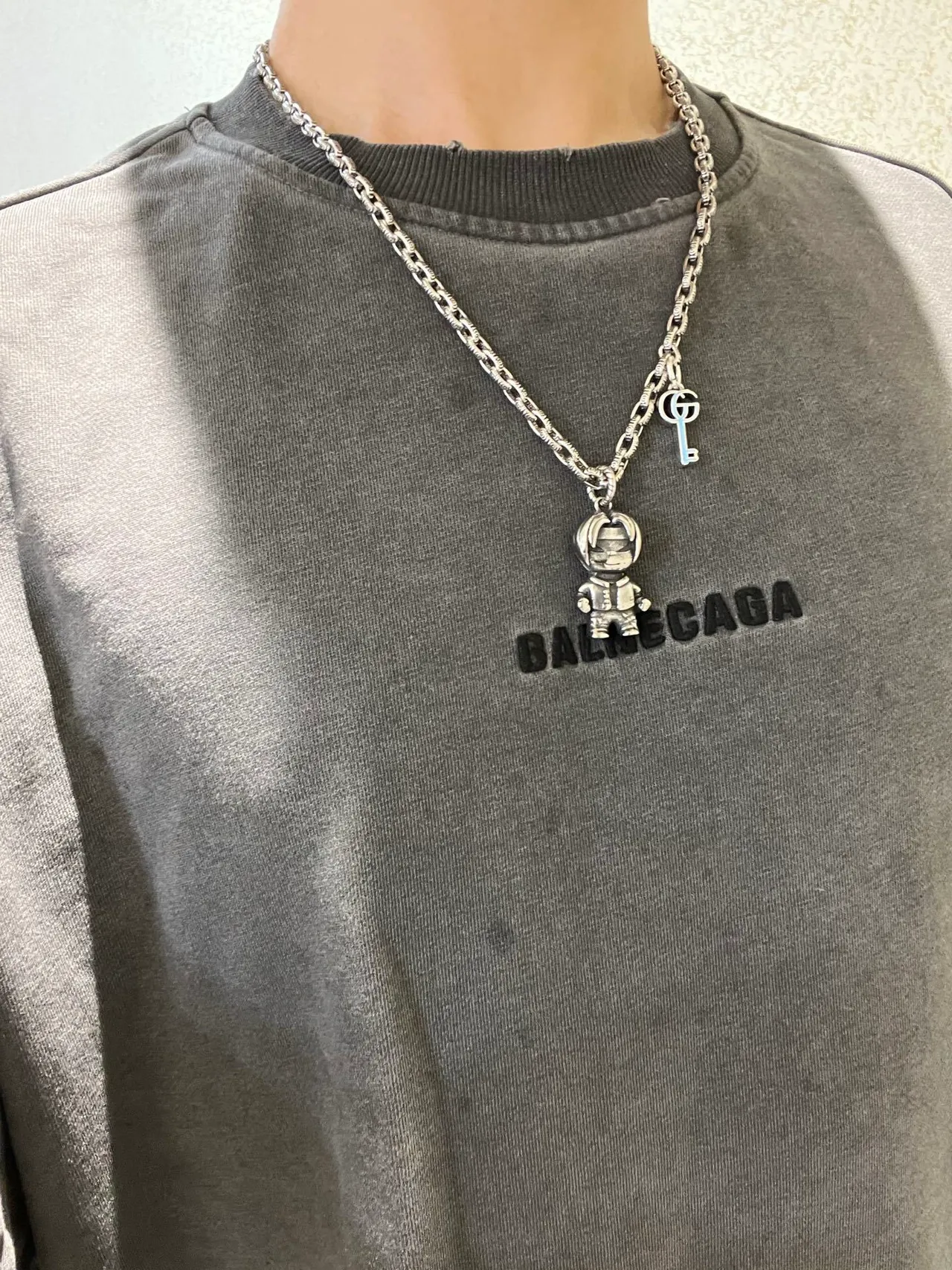 Gucci Astronaut and GG Key Charm Necklace 2