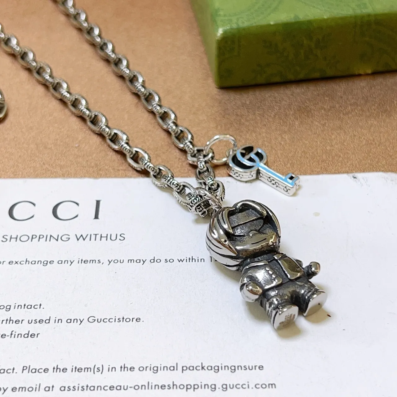 Gucci Astronaut and GG Key Charm Necklace 3