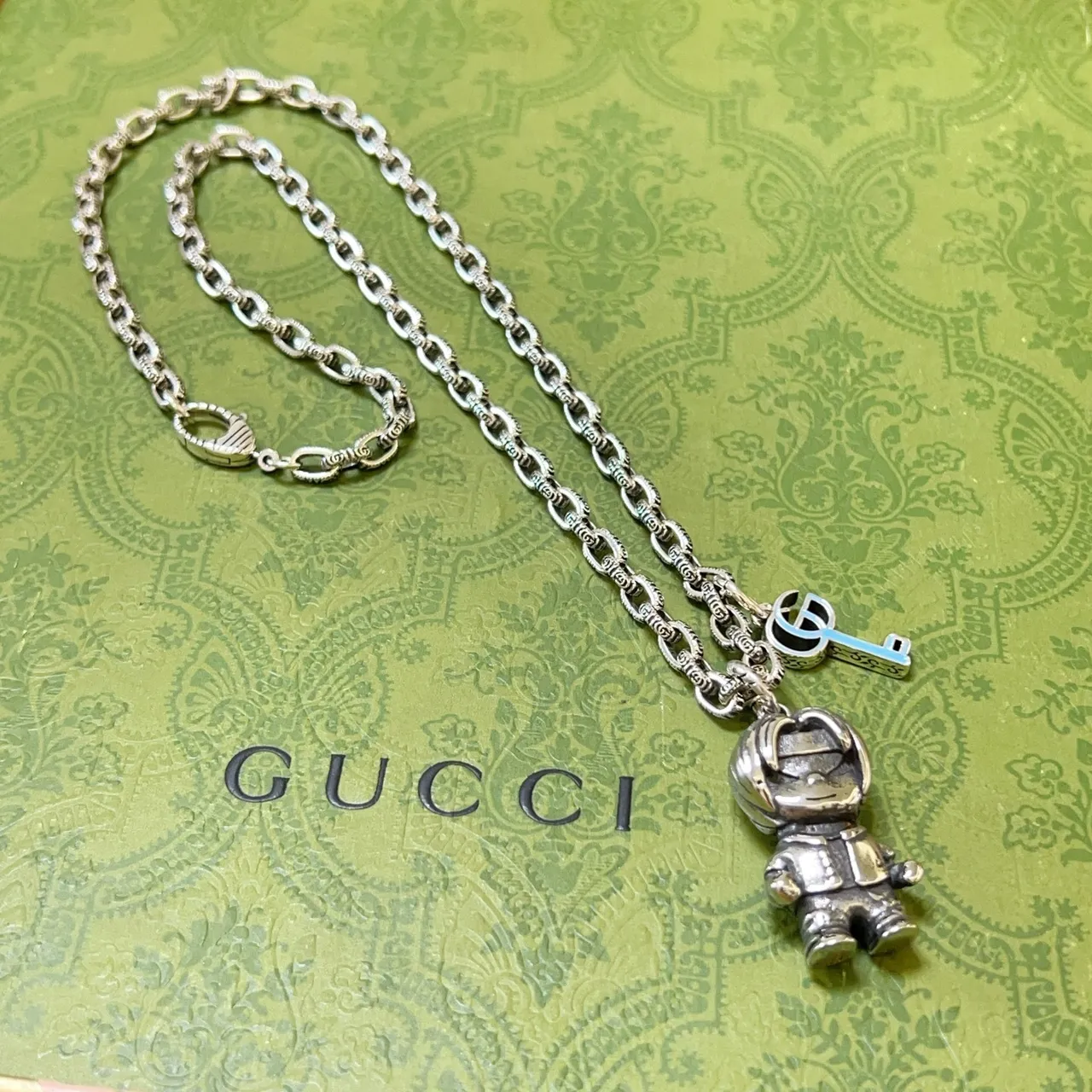 Gucci Astronaut and GG Key Charm Necklace 7