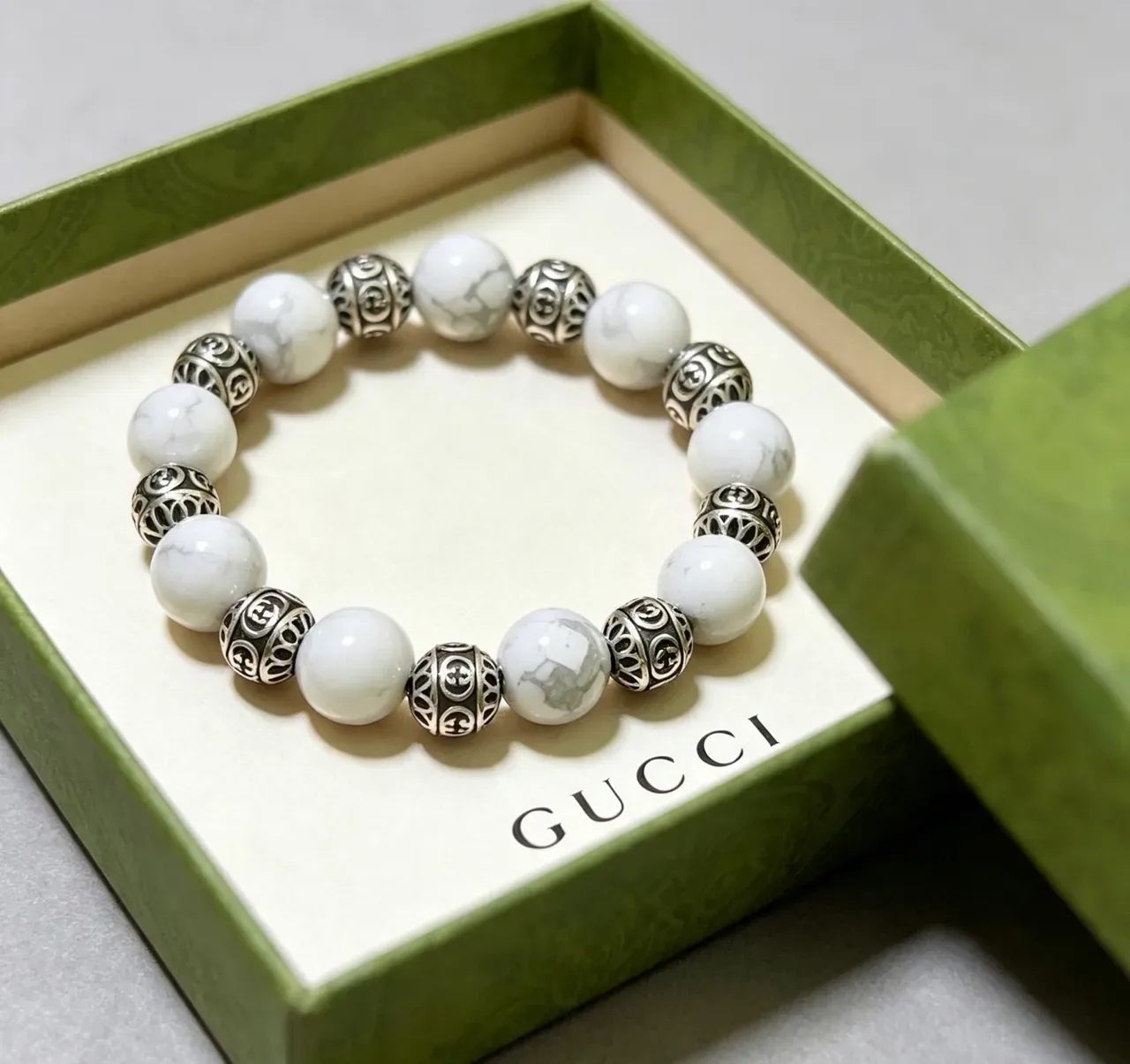 Gucci Beaded Marble and Interlocking G Bracelet 7