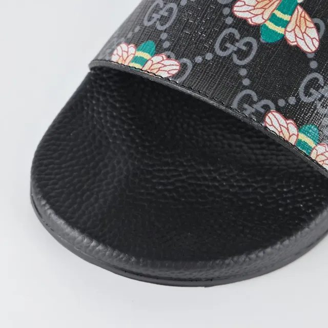 Gucci Bee Print GG Monogram Slide Slippers 5