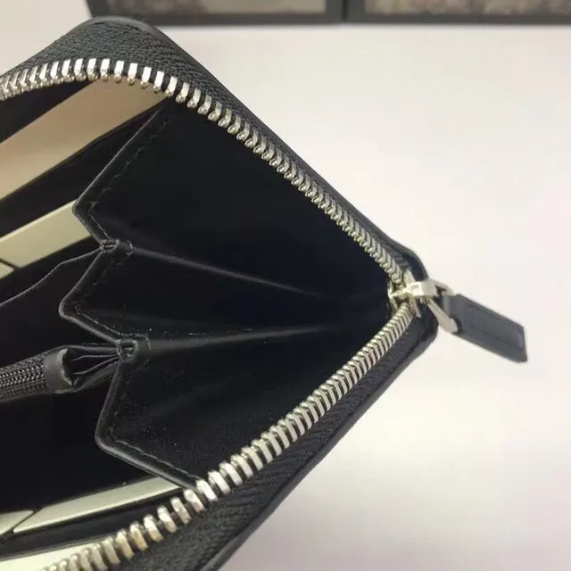 Gucci Beige Noir GG Monogram Canvas Bande de cuir centrale Portefeuille Long 7