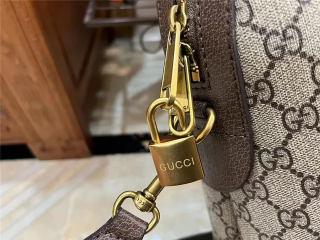 Gucci بيج بني GG Monogram Canvas Web Stripe Accent Boston Bag 6