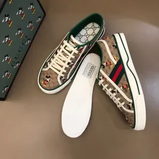 Gucci Beige Multicolor Monogram Canvas Mickey Mouse Print Lifestyle Sneakers