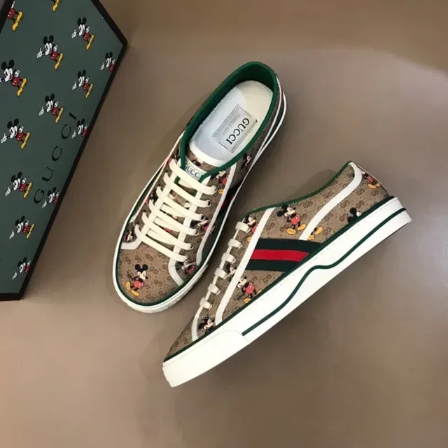 Gucci Beige Multicolor Monogram Canvas Mickey Mouse Print Lifestyle Sneakers 2