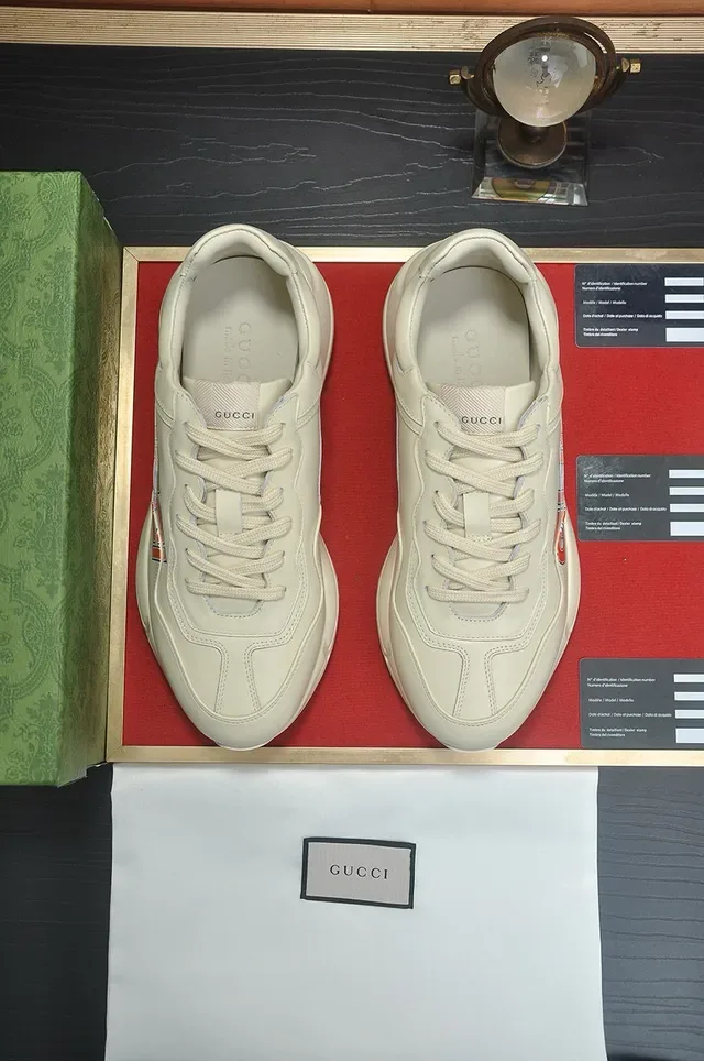 Gucci Beige Red Chunky Sole Side Logo Print Lifestyle Sneakers 6