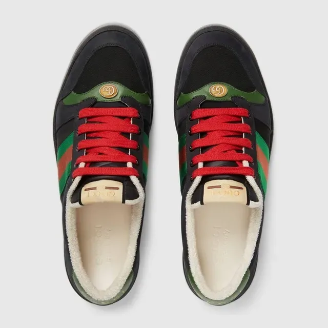 Gucci Black Multicolor Suede Upper Web Stripe Detail Lifestyle Sneakers 3