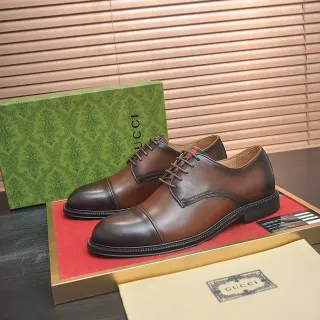 Gucci Brown Cap-Toe Oxford Shoes