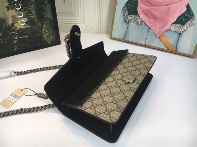 Gucci Dionysus بيج وأحمر GG Monogram قماش جلد غطاء تزيين حقيبة 3