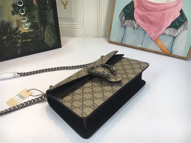 Gucci Dionysus بيج وأحمر GG Monogram قماش جلد غطاء تزيين حقيبة 5