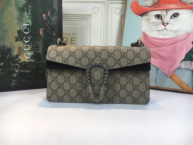 Gucci Dionysus بيج وأحمر GG Monogram قماش جلد غطاء تزيين حقيبة 10