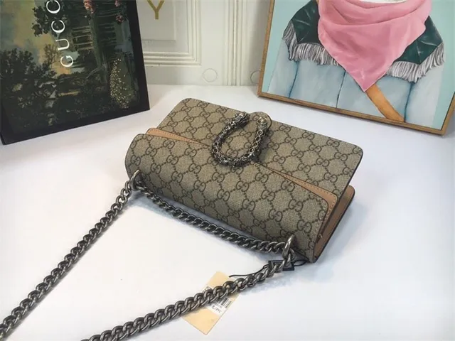 Gucci Dionysus بيج وأحمر GG Monogram قماش جلد غطاء تزيين حقيبة 15