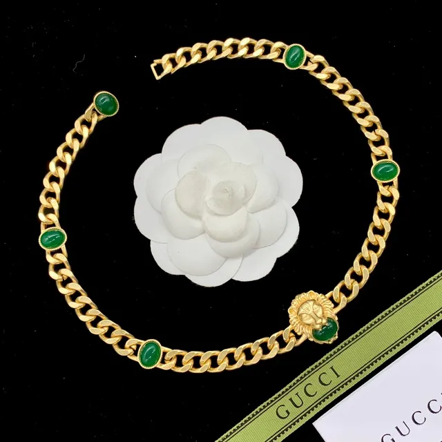 Gucci Dionysus Gold Green Curb Chain Cabochon Stones Fashion Belt Bag 3