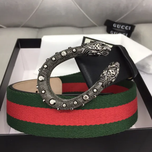 Gucci Dionysus Web Stripe Leather Belt 5