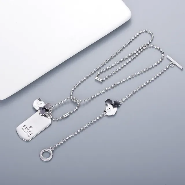 Gucci Disney Mickey Mouse Dog Tag Ball Chain Necklace 1