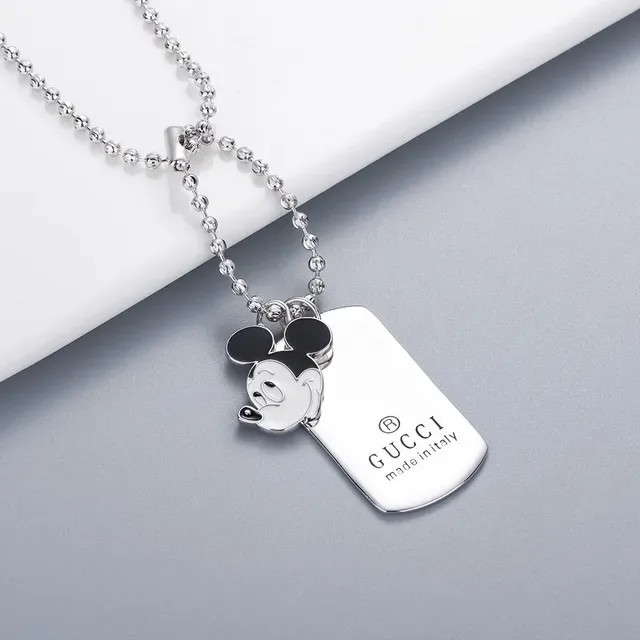 Gucci Disney Mickey Mouse Dog Tag Ball Chain Necklace 4