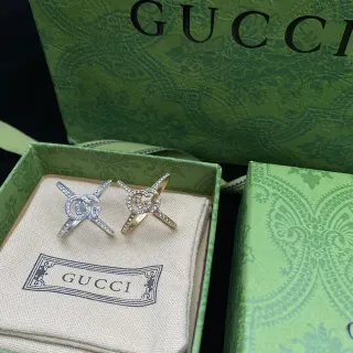 Gucci Double G Pavé Two-Tone Earrings