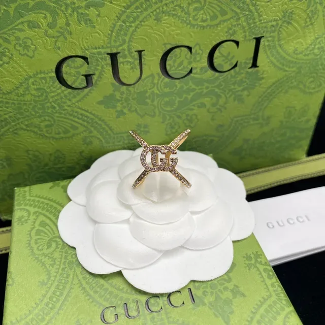 Gucci Double G Pavé Two-Tone Earrings 5
