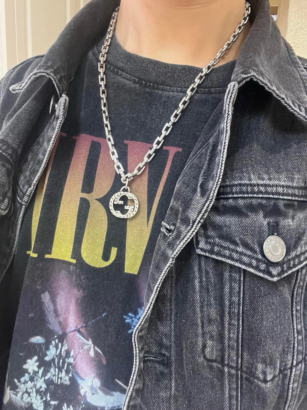 Gucci Double G Pendant Necklace Silver-Toned Chain Necklace 3