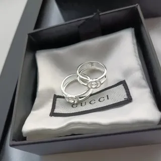 Gucci Double G Ring Silver White Polished Ring