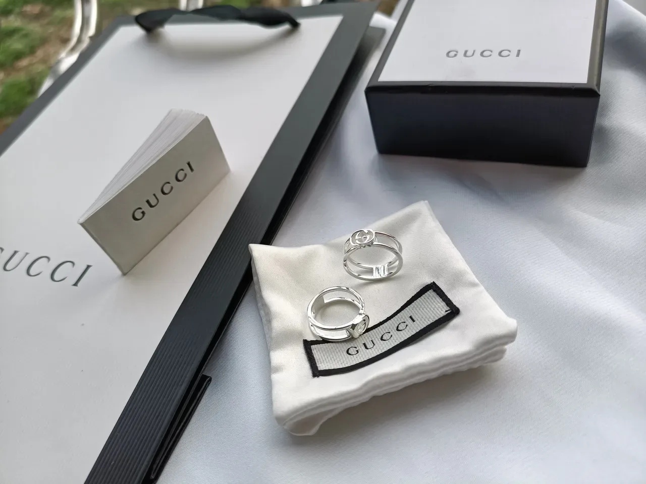 Gucci Double G Ring Silver White Polished Ring 8