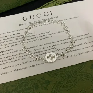 Gucci Floral-Link Silver Medallion Bracelet