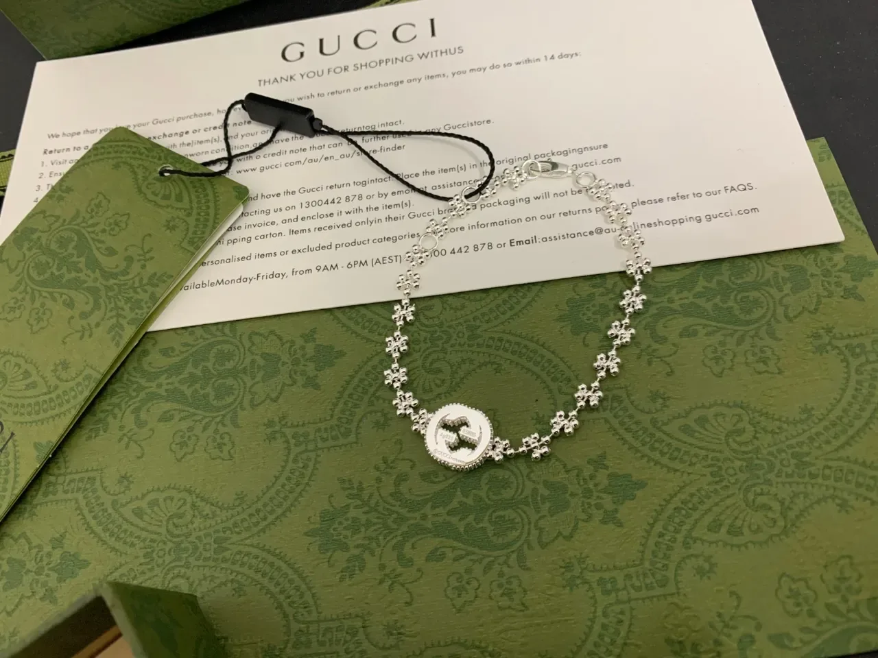 Gucci Floral-Link Silver Medallion Bracelet 6