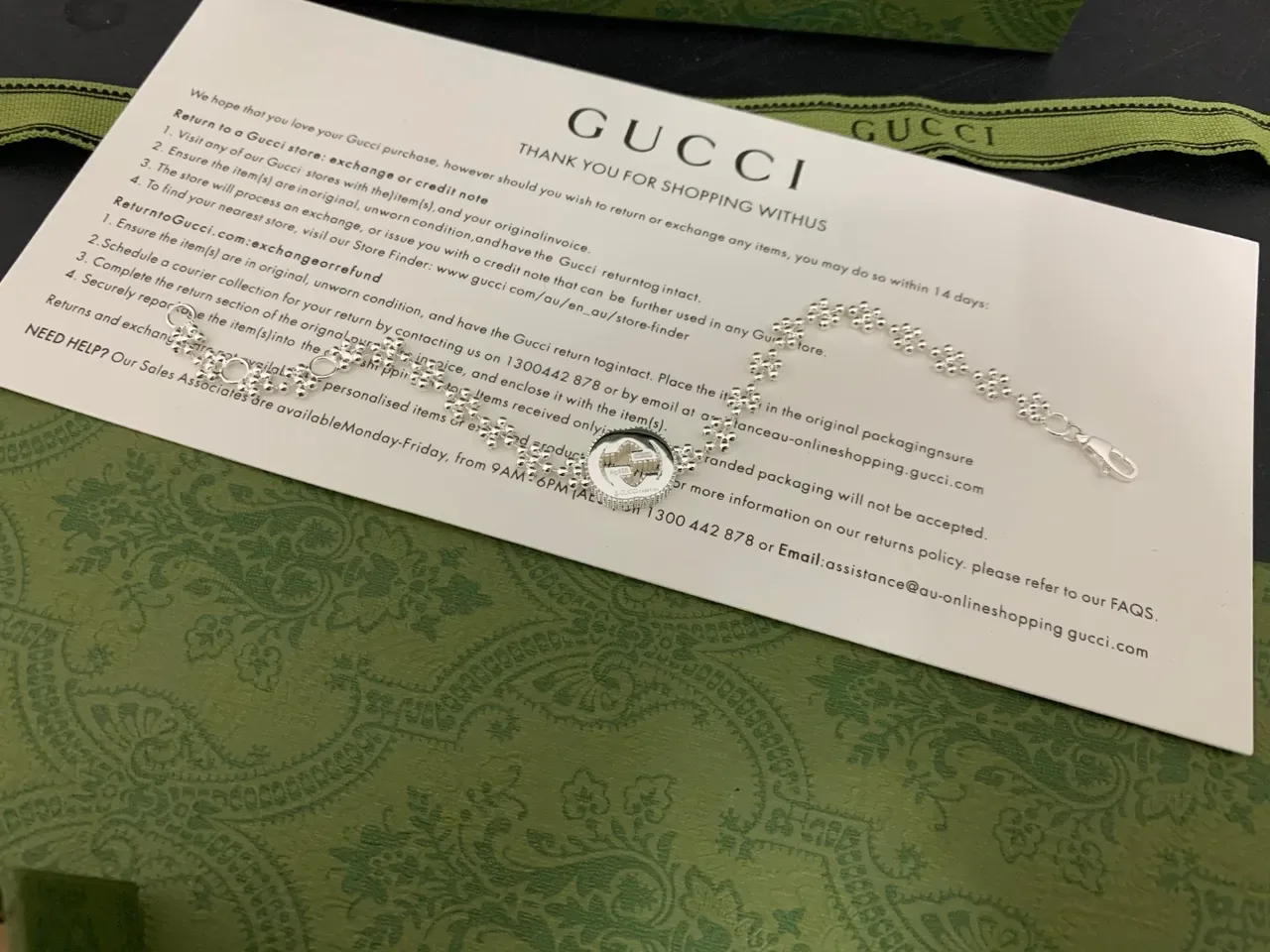 Gucci Floral-Link Silver Medallion Bracelet 7