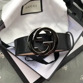 Gucci GG Marmont Black GG Monogram Woven Leather Belt