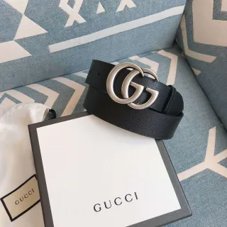 Gucci GG Marmont Black Grained Leather Belt