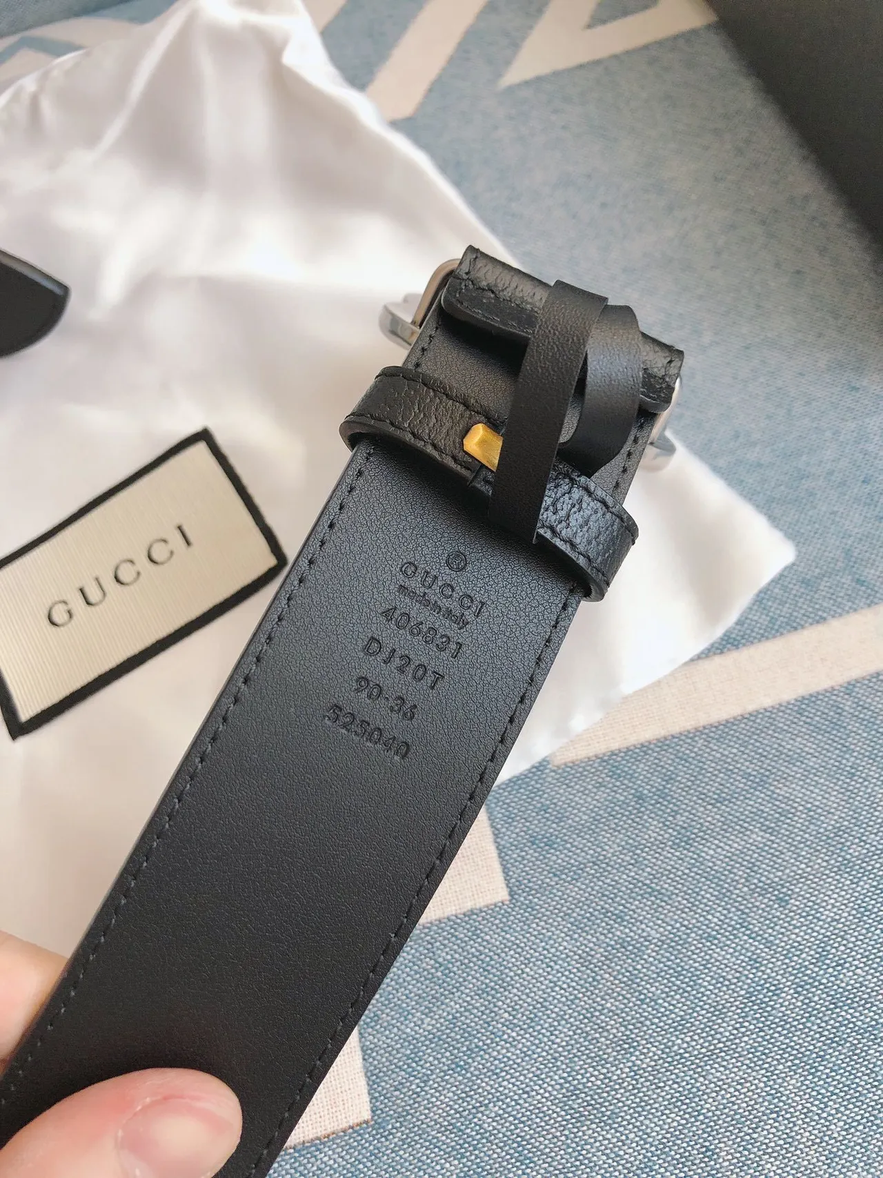 Gucci GG Marmont Black Grained Leather Belt 4