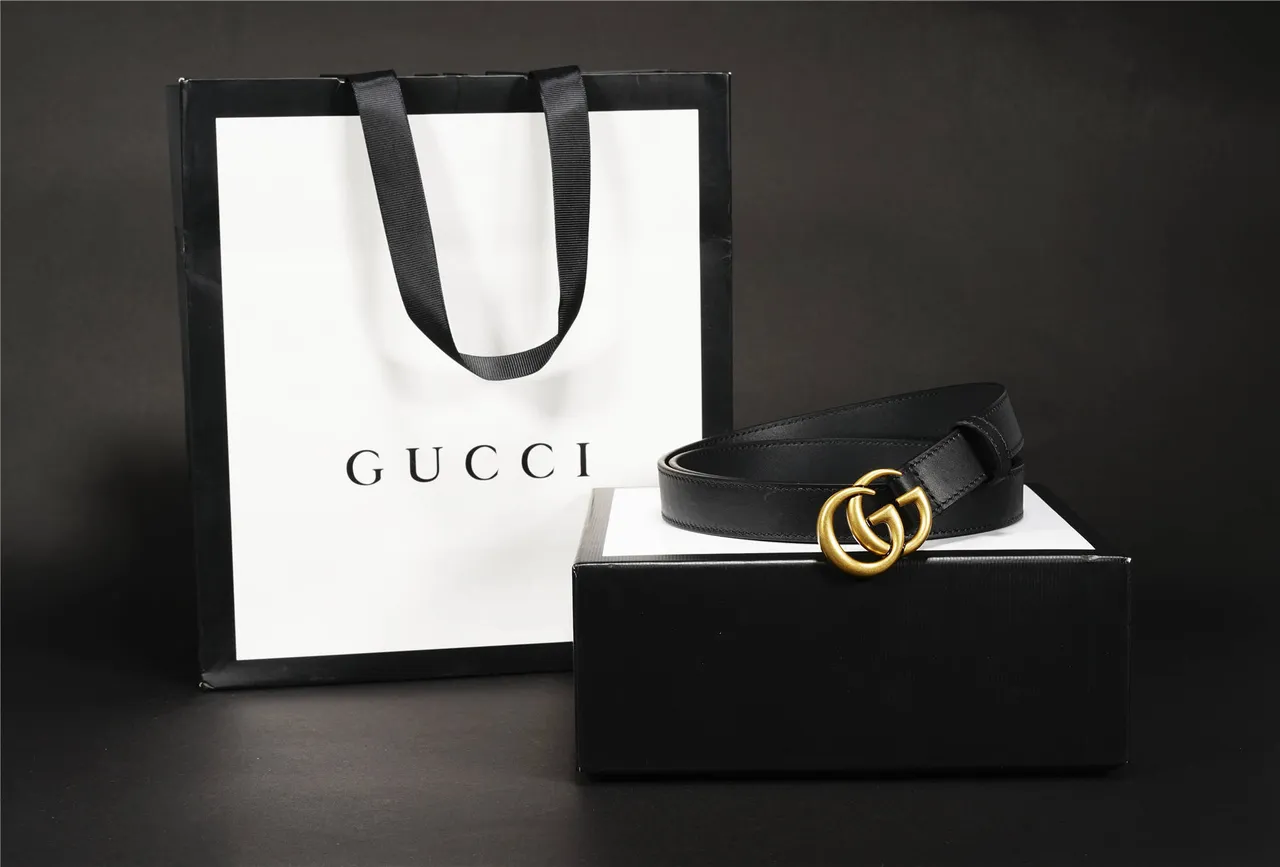 Gucci GG Marmont Black Leather Belt 2