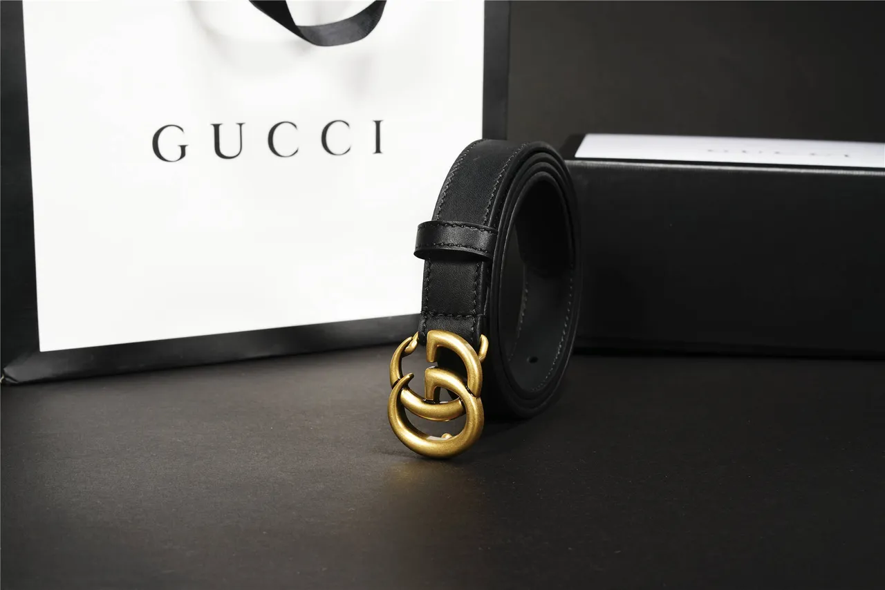 Gucci GG Marmont Black Leather Belt 3