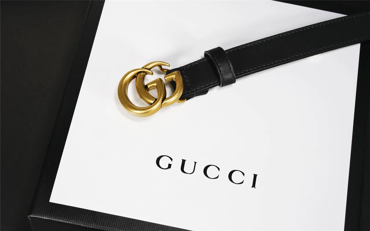 Gucci GG Marmont Black Leather Belt 6