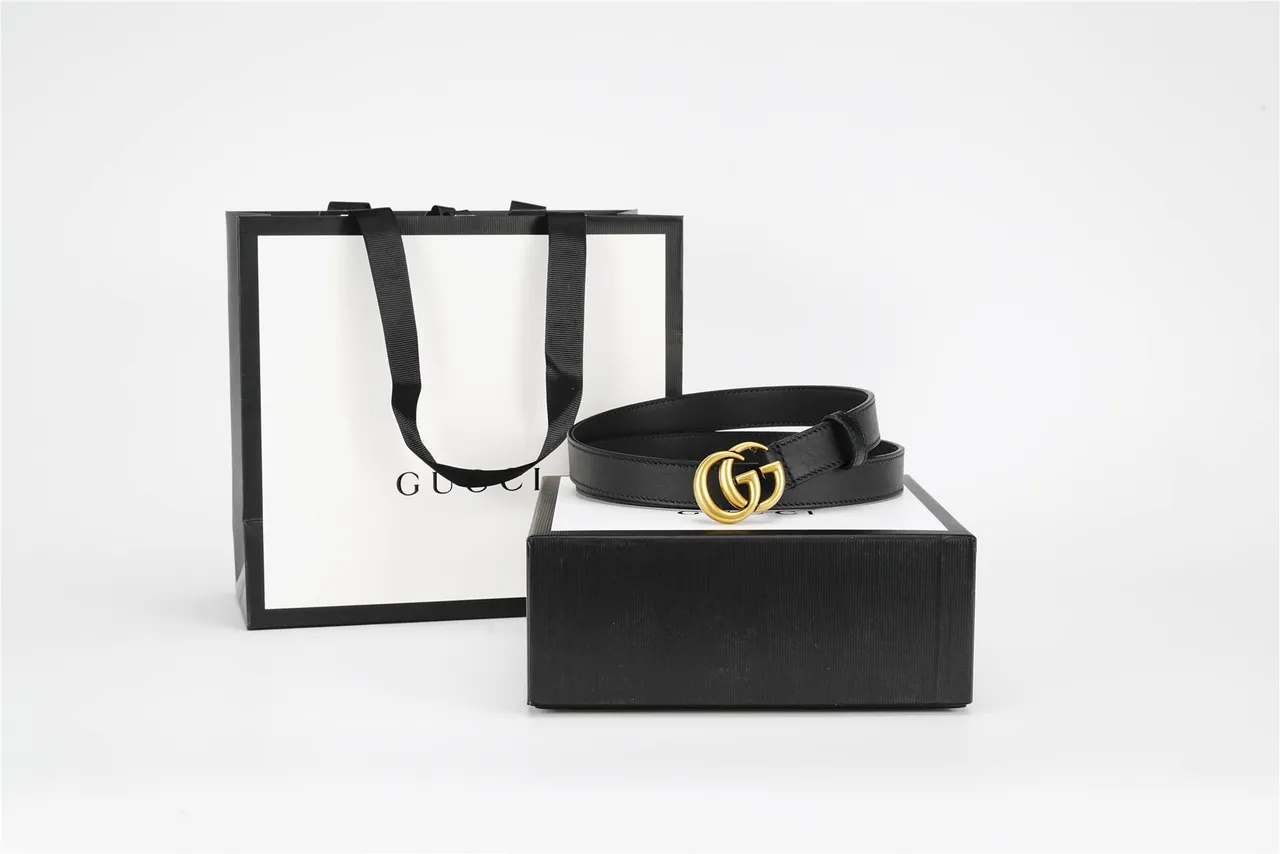 Gucci GG Marmont Black Leather Belt 16