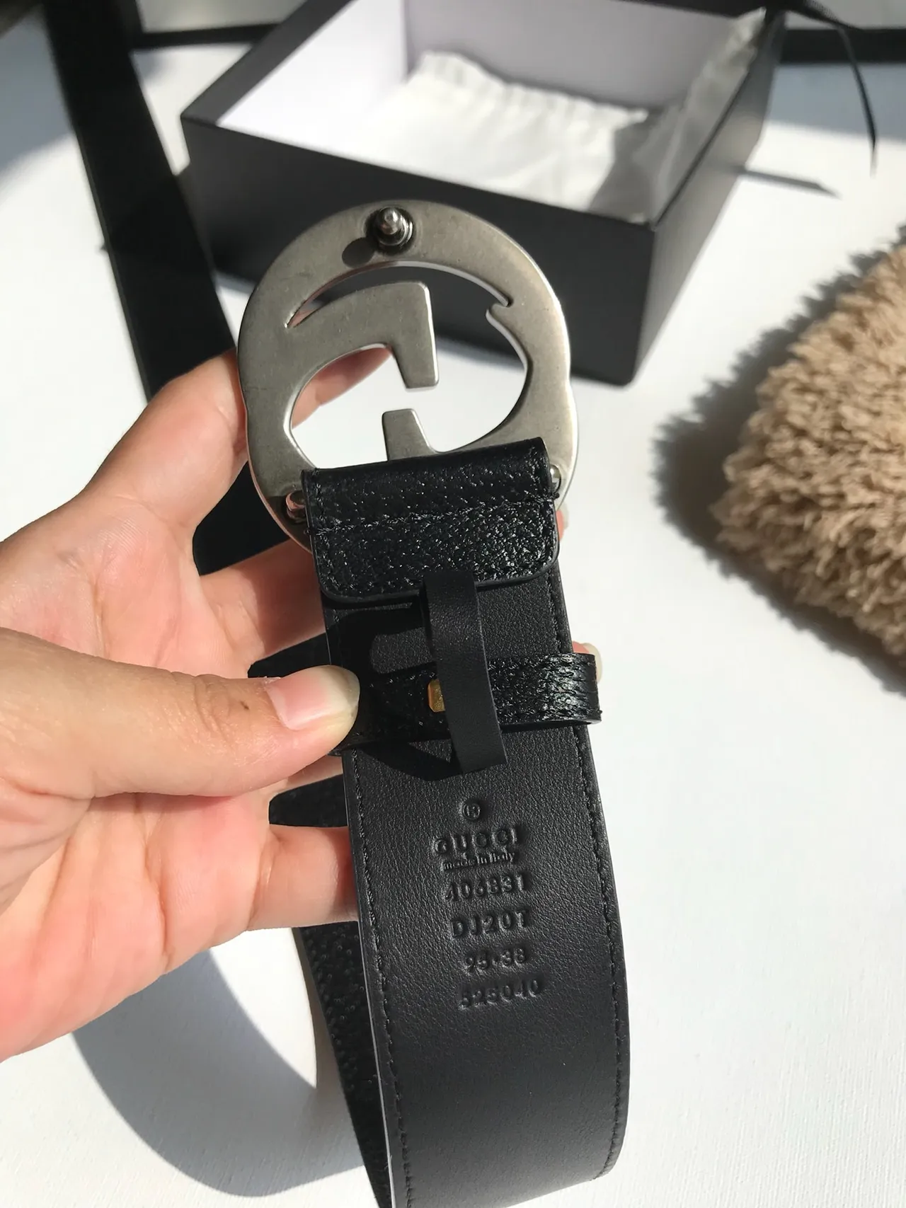 Gucci GG Marmont Black Leather Belt 4