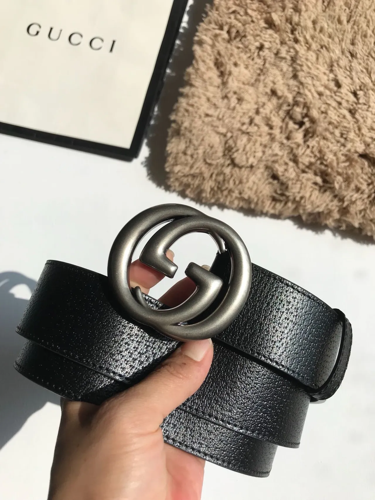 Gucci GG Marmont Black Leather Belt 6