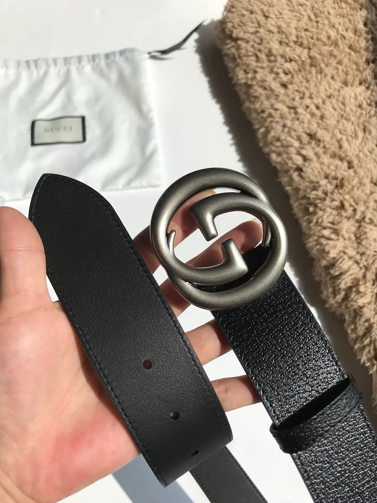 Gucci GG Marmont Black Leather Belt 7