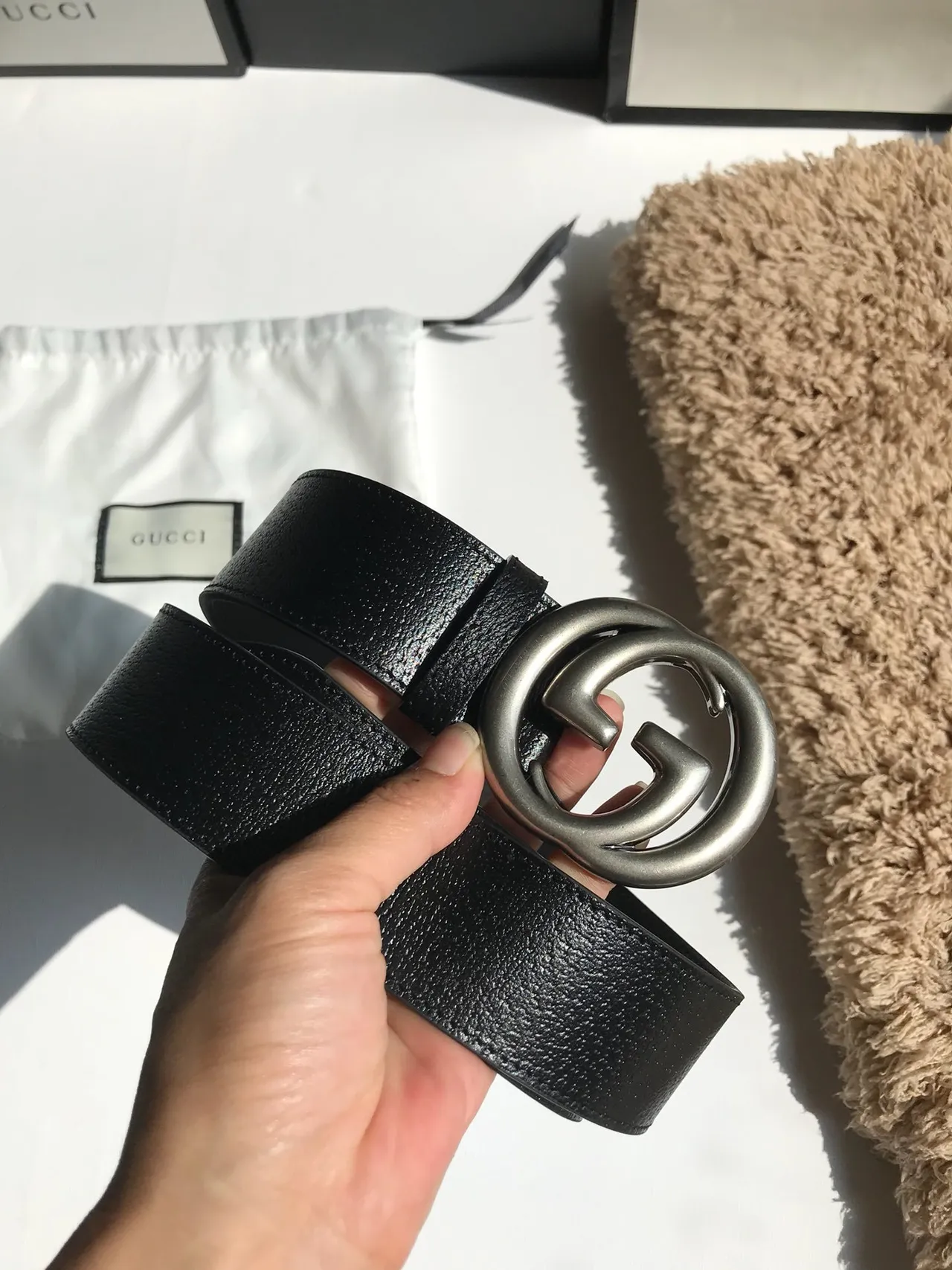 Gucci GG Marmont Black Leather Belt 8