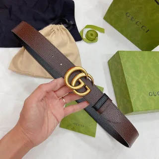 Gucci GG Marmont Brown and Black Leather Belt