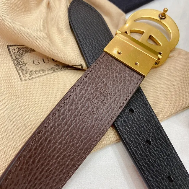 Gucci GG Marmont Brown and Black Leather Belt 2