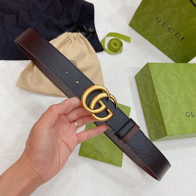 Gucci GG Marmont Brown and Black Leather Belt 5