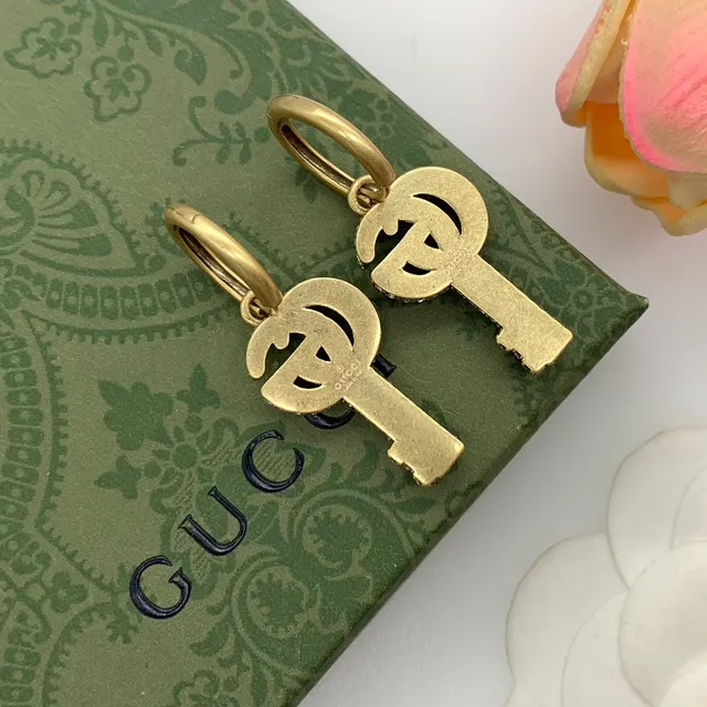 Gucci GG Marmont Crystal-Embellished Key Earrings 6