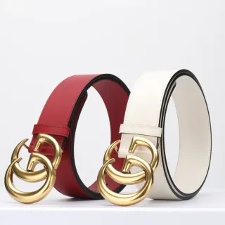 Gucci GG Marmont Double G Buckle Leather Belt