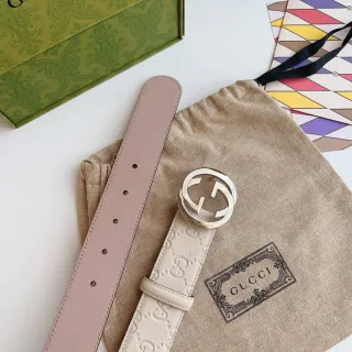 Gucci GG Marmont Embossed Monogram Leather Belt