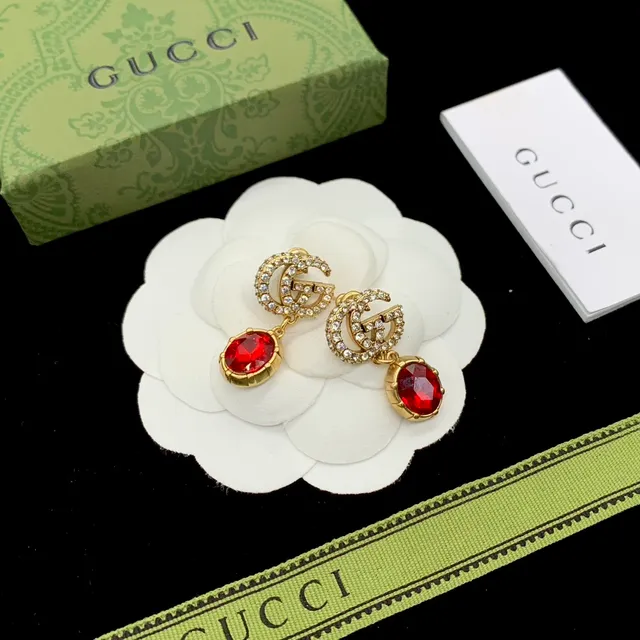 Gucci GG Marmont Gold Red Chain Interlocking G Charms Bracelet 2